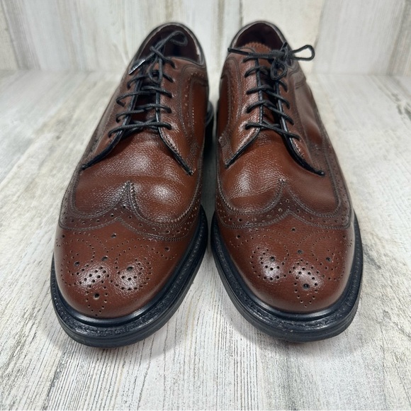 Morgan Quinn 1521 Washington Wing-tip Made in USA Brown Leather Oxford #429 - Picture 3 of 12